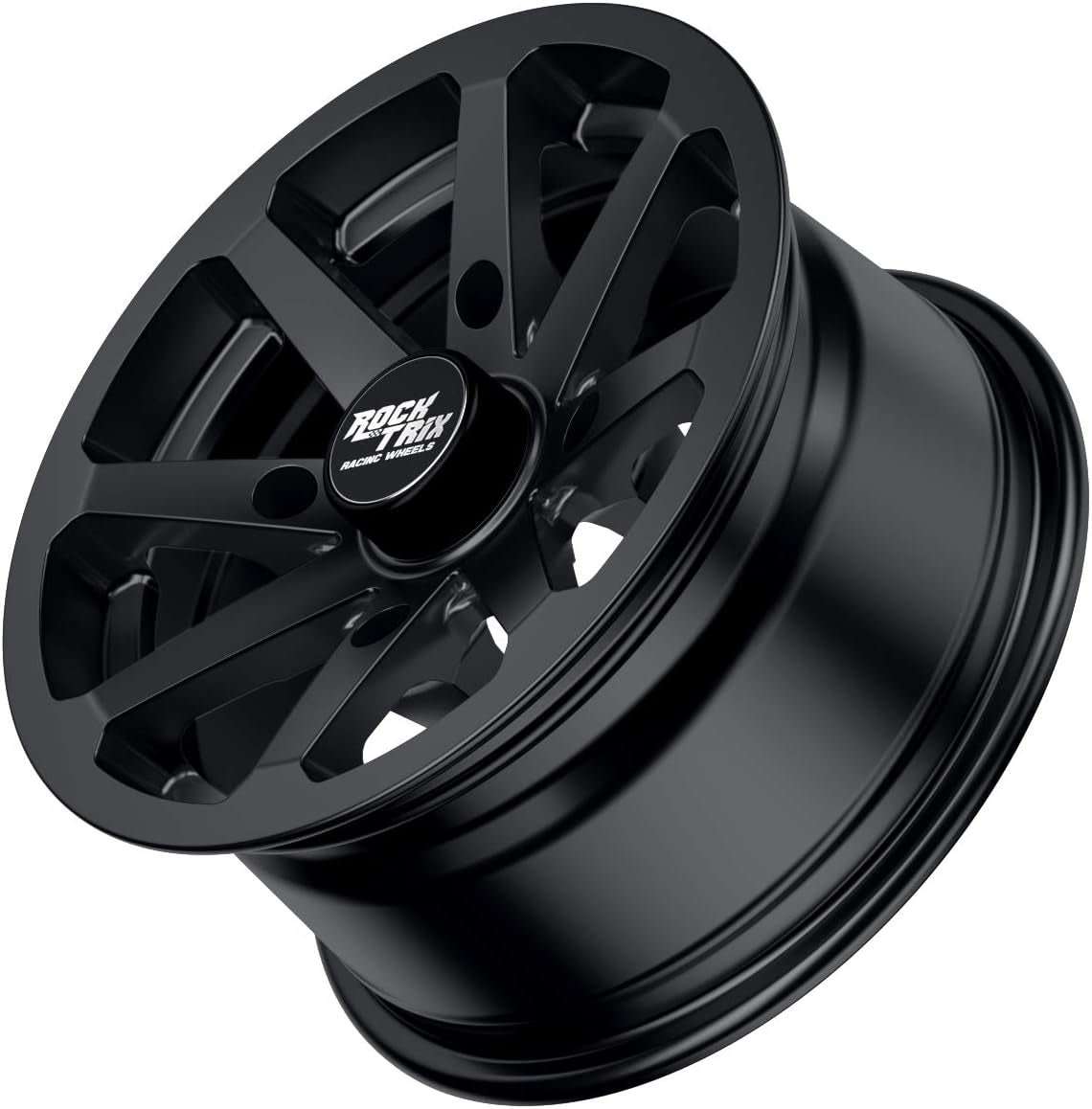 RT102 14In ATV Wheels 4X110 14X7 5+2 Offset, Includes M10X1.25 Lug Nuts, Compatible with Honda Kawasaki Yamaha Rubicon Rincon Brute Force Kodiak Grizzly Rhino IRS 4/110 UTV Rims (Set of 4)