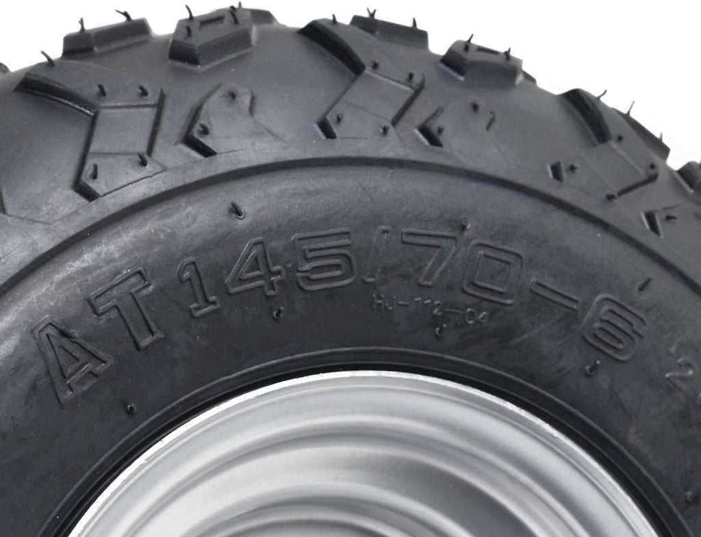 145/70-6 ATV Go Kart Quad Tires and Rims | 4PR Wheels (Set of 4)