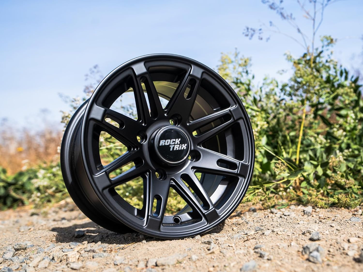 RT103 14In ATV Wheels 4X110 14X7 5+2 Offset, Includes M10X1.25 Lug Nuts, Compatible with Honda Kawasaki Yamaha Rubicon Rincon Brute Force Kodiak Grizzly Rhino IRS 4/110 UTV Rims (Set of 4)