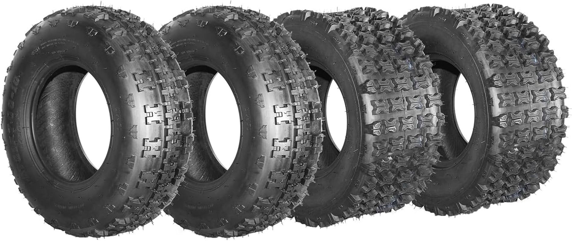 Set of 4 ATV & UTV All Terrain Mud Tires (2 Pairs, 4 Tires) - 21X7-10 Front & 22X10-10 Rear