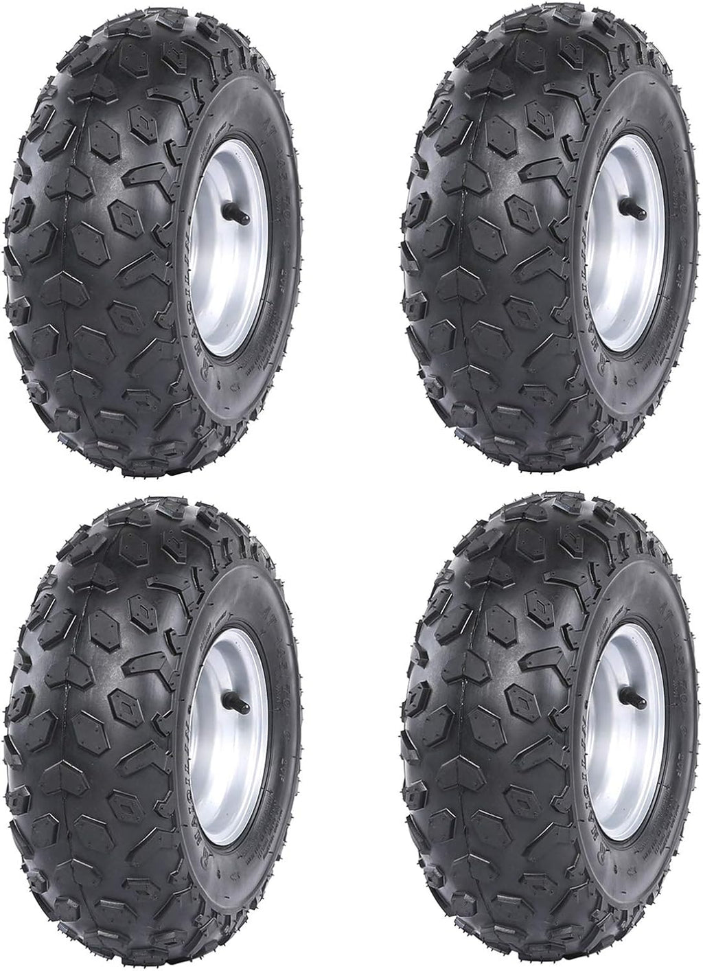 145/70-6 ATV Go Kart Quad Tires and Rims | 4PR Wheels (Set of 4)