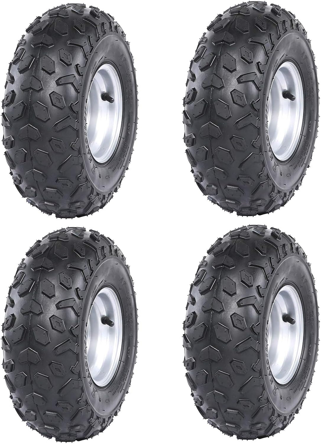 145/70-6 ATV Go Kart Quad Tires and Rims | 4PR Wheels (Set of 4)