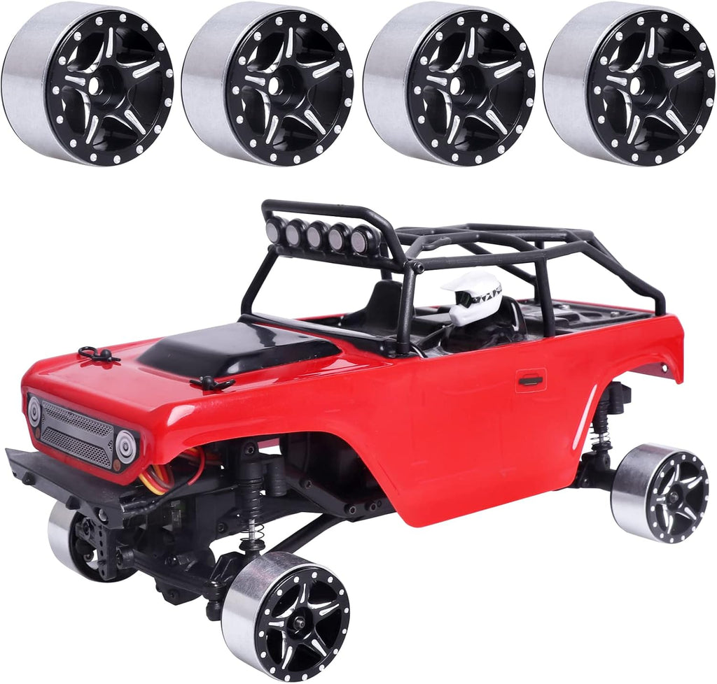 1.0 Beadlock Wheel Rims 1.0" Wheels for 1/24 Axial SCX24 Gladiator Deadbolt Bronco C10 JLU AX24 Upgrades RC Crawler Car