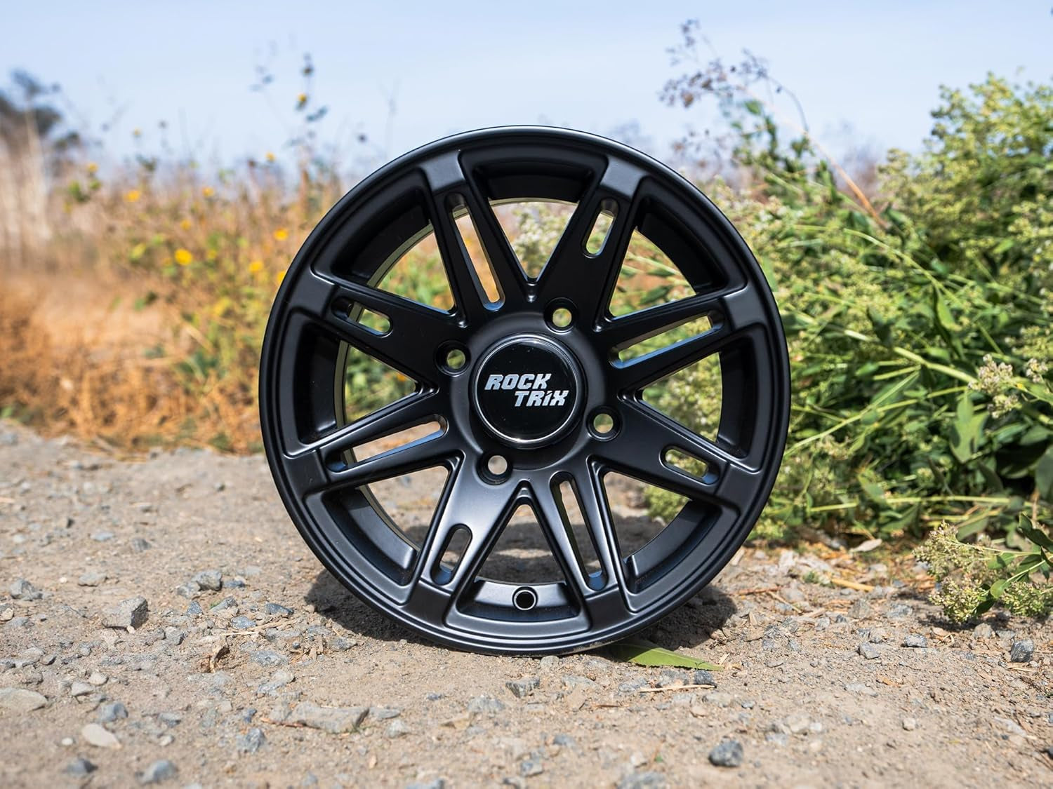 RT103 14In ATV Wheels 4X110 14X7 5+2 Offset, Includes M10X1.25 Lug Nuts, Compatible with Honda Kawasaki Yamaha Rubicon Rincon Brute Force Kodiak Grizzly Rhino IRS 4/110 UTV Rims (Set of 4)