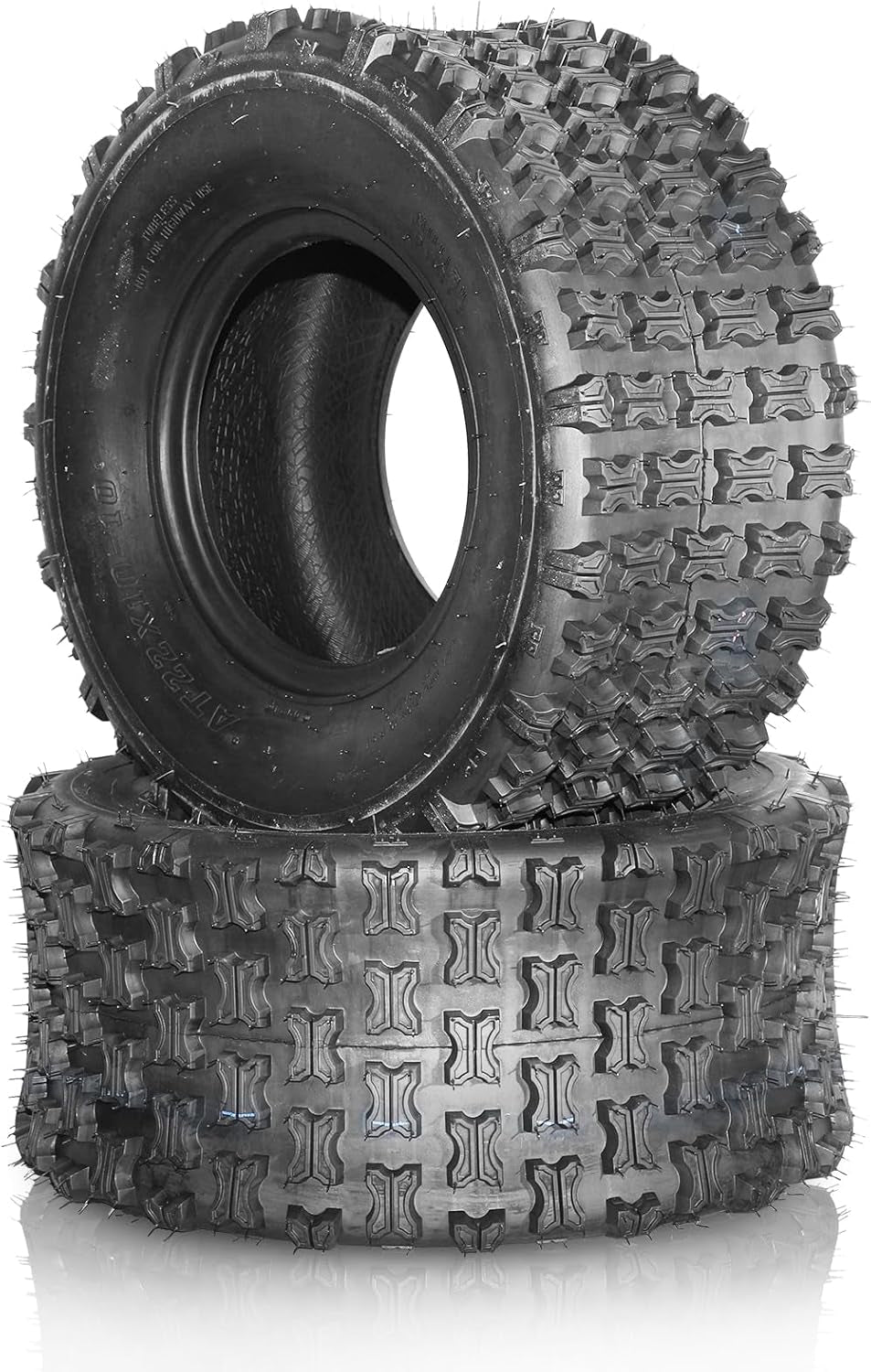 Set of 4 ATV & UTV All Terrain Mud Tires (2 Pairs, 4 Tires) - 21X7-10 Front & 22X10-10 Rear