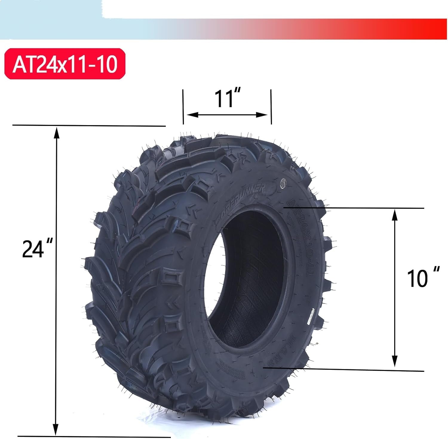At24X11-10 ATV/UTV Tires - All-Terrain, Off-Road, Mud/Trail Tires, Tubeless