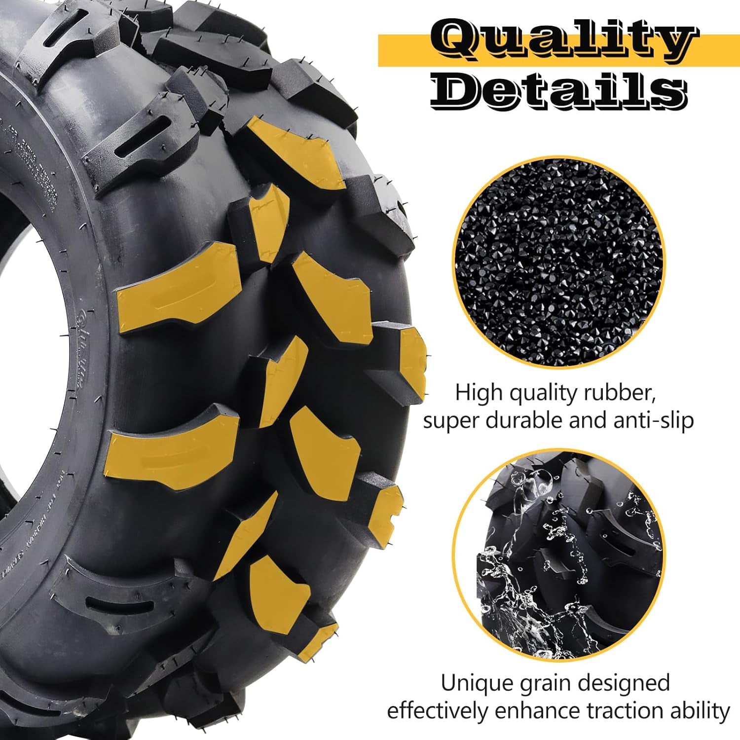 Set of 2 ATV Tires All-Terrain Tires 19X9.5-8 4PR ATV UTV Trail Sand Mud Off-Road Tires Tubeless